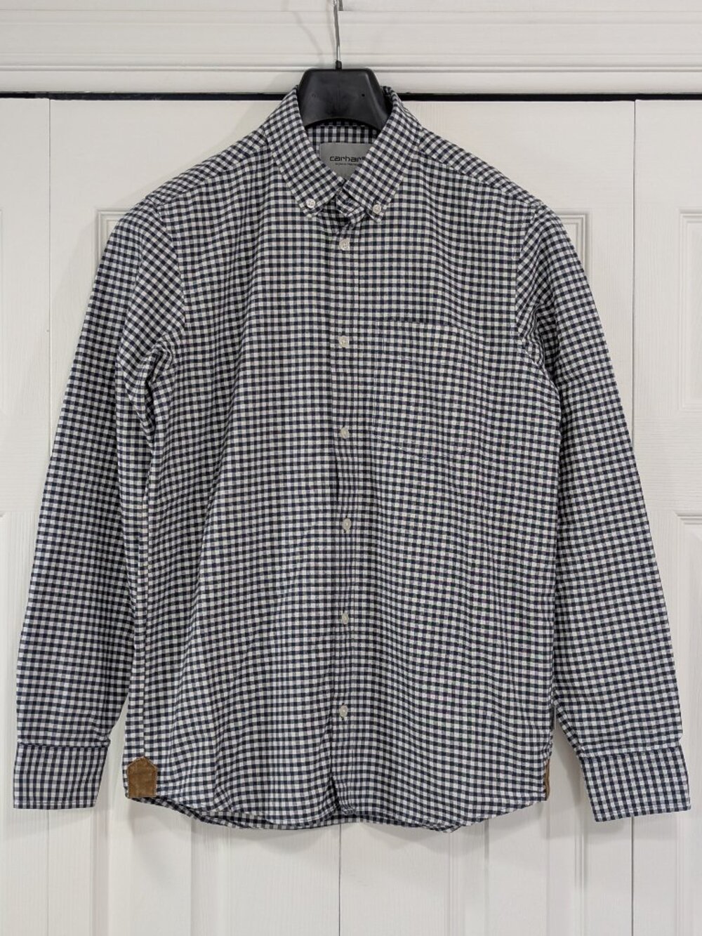 Carhartt Bintley Shirt Blue and White Plaid Check Pattern